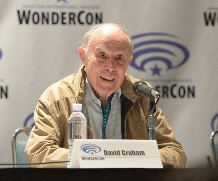 US-AMAZON-ORIGINAL-SERIES-THUNDERBIRDS-ARE-GO-PANEL-AT-WONDERC LOS ANGELES, CA - MARCH 25: Actor David Graham speaks during the Amazon Original Series Thunderbirds Are Go Panel at WonderCon on March 25, 2016 in Los Angeles, California. Charley Gallay/Getty Images for Amazon Studios/AFP (Photo by Charley Gallay / GETTY IMAGES NORTH AMERICA / Getty Images via AFP)