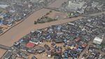 Foto Udara Banjir Besar di Jepang gegara Hujan Deras