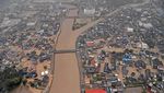Foto Udara Banjir Besar di Jepang gegara Hujan Deras