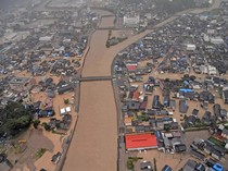 Foto Udara Banjir Besar di Jepang gegara Hujan Deras