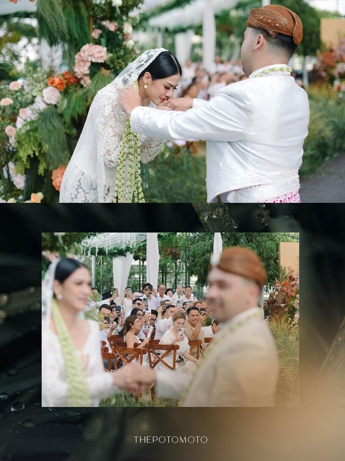 Hana Saraswati Momen akad nikah Hana Saraswati dan Justin Harijiwan.