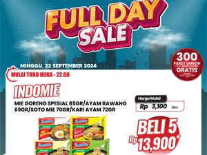 Beli 5 Indomie Berbagai Rasa di Transmart Full Day Sale Cuma Rp 13.000an