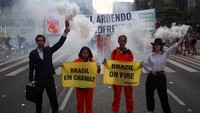 Krisis iklim di Brasil telah menyebabkan kebakaran hutan di Amazon.  