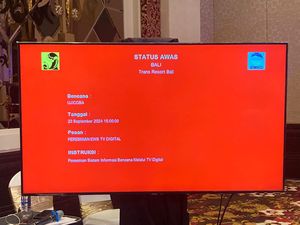 Resmi! Peringatan Bencana Bakal Tayang di Siaran TV Digital
