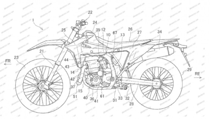Gambar desain paten motor trail Suzuki