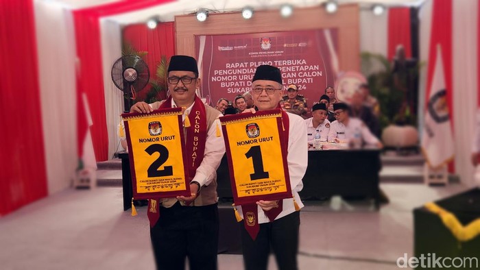 Iyos Somantri - Zainul mendapat nomor urut 1 dan pasangan Asep Japar Andreas mendapat nomor urut 2 di Pilkada Sukabumi.