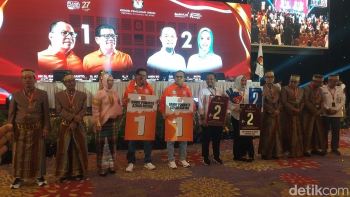 KPU resmi menetapkan nomor urut Pilgub Sulsel 2024.