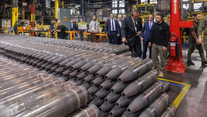 FILE - A key artillery shell in Ukraine's fight against Russia, the 155 mm howitzer shell, is in production at the Scranton Army Ammunition Plant in Scranton, Pa., on Tuesday, Aug. 27, 2024. (AP Photo/Ted Shaffrey, File)
