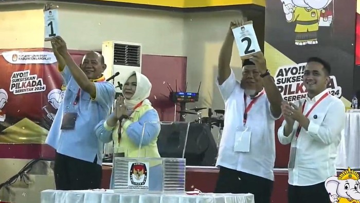 Ondim-Tiorita mendapat nomor urut 1 dan Iskandar-Adli nomor urut 2 (Foto: Dok. Tangkapan layar)