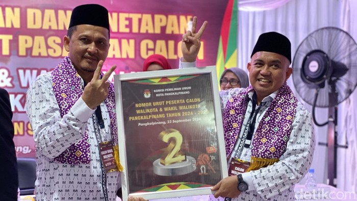 Paslon tunggal Wali Kota dan Wakil Wali Kota Pangkalpinang Maulan Aklil alias Molen dan Masagus M Hakim.