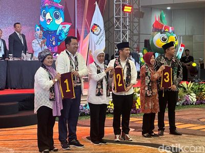 Potret Pengundian Nomor Urut Paslon Pilgub Jatim 2024