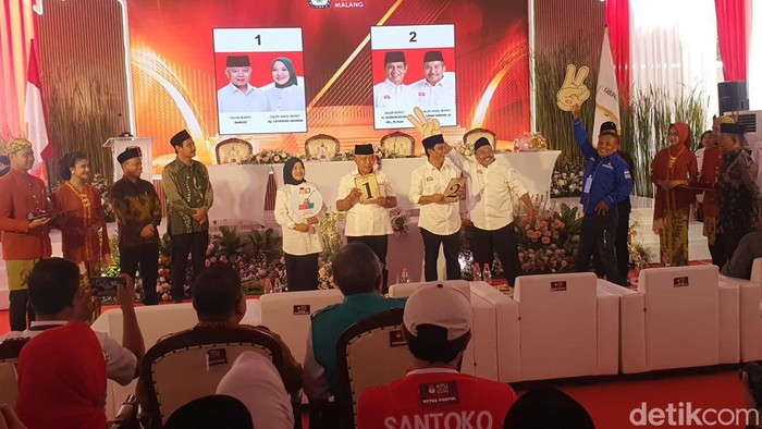 Pengundian nomor urut pasangan calon Pilbup Malang 2024.