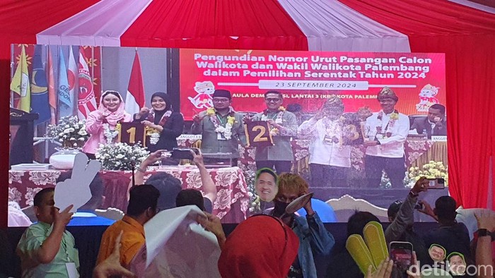 Pengundian nomor urut Pilwako Palembang 2024.