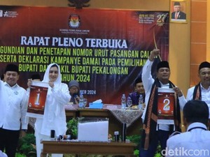 Nomor Urut Pilbup Pekalongan: Fadia-Sukirman 1, Riswandi-Amin 2