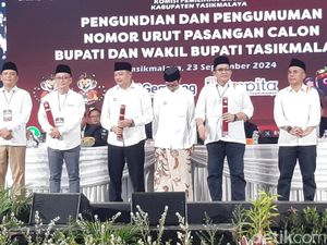 Serba Putih, Gaya 3 Paslon di Pengundian Nomor Urut Pilbup Tasikmalaya