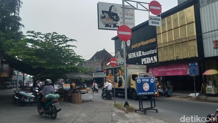 Lokasi keributan suporter bola di kota Kecamatan Pedan, Klaten, Senin (23/9/2024).