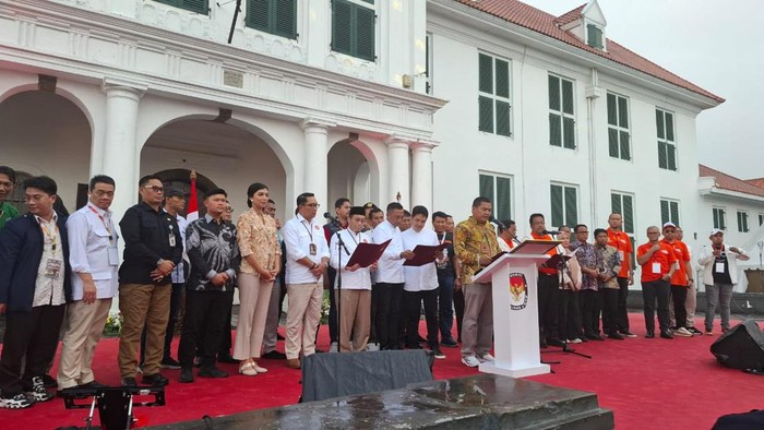 3 cagub dan cawagub Pilkada Jakarta bacakan deklarasi damai