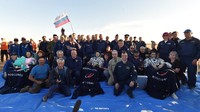 Members of the International Space Station (ISS) crew Roscosmos cosmonauts Oleg Kononenko and Nikolai Chub are seen inside the Soyuz MS-25 space capsule after landing in a remote area near Zhezkazgan, Kazakhstan September 23, 2024. GCTC/Roscosmos/Handout via REUTERS ATTENTION EDITORS - THIS IMAGE HAS BEEN SUPPLIED BY A THIRD PARTY. MANDATORY CREDIT.