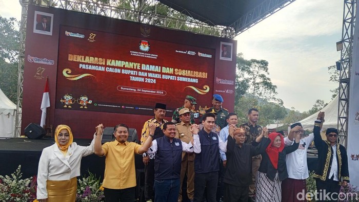 Deklarasi damai Paslon cabup dan cawabup Sumedang.