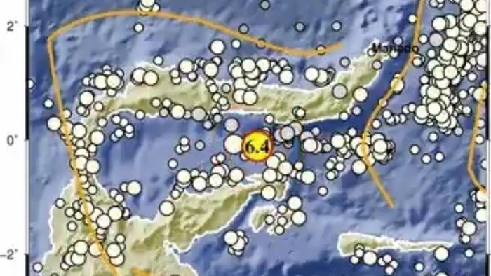 Gempa bumi M 6,4 mengguncang Gorontalo.
