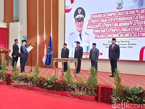 Zudan Kukuhkan 4 Pjs Kepala Daerah di Sulsel Jelang Masa Kampanye Pilkada