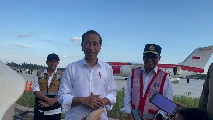 Presiden Joko Widodo di IKN (Eva Savitri/detikcom)