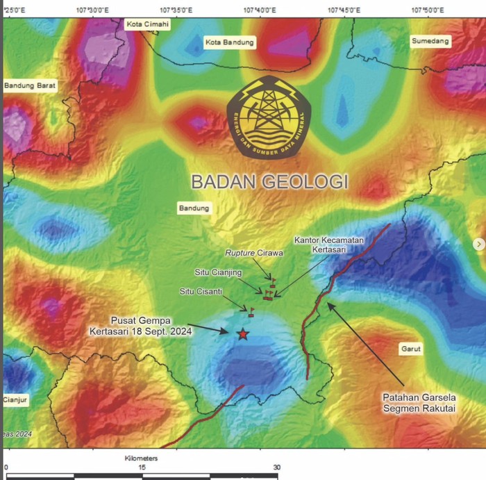 Sesar Kertasari, sesar baru penyebab gempa Bandung M 4,9 pada 18 September 2024 lalu