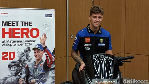 Fabio Quartararo saat acara Meet The Hero di Mataram, Rabu (25/9/2024).