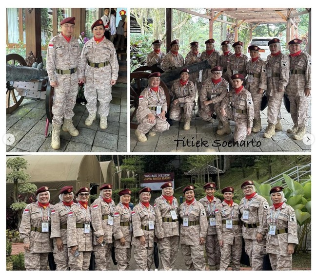Ada yang berbeda dari penampilan Titiek Soeharto baru-baru ini. Biasa berkebaya, ia bersolek dengan pakaian militer. (Foto: Intagram/@titieksoeharto)