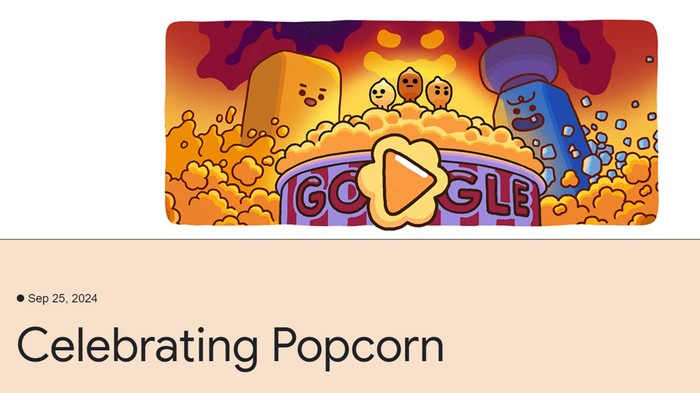 Google Game Doodle Popcorn. (Tangkapan Layar)