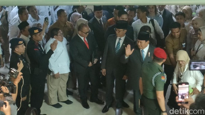 Menhan Prabowo Subianto di DPR. (Dwi Rahmawati/detikcom).