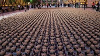 Ribuan teddy bear itu melambangkan anak-anak Gaza yang kehilangan nyawa sejak 7 Oktober.  