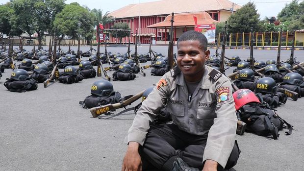 Sahrullah, siswa Bintara Polda Papua yang ikut pendidikan di SPN Polda Jatim, Mojokerto.