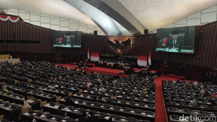 Sidang paripurna akhir MPR periode jabatan 2019-2024. (Dwi Rahmawati/detikcom).