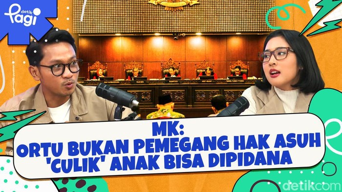 Detik Pagi edisi Jumat, 27 September 2024 membahas MK: Ortu Bukan Pemegang Hak Asuh Culik Anak Bisa Dipidana