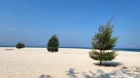 Sisi Gili Labak dengan pantai pasir putih yang sangat luas.
