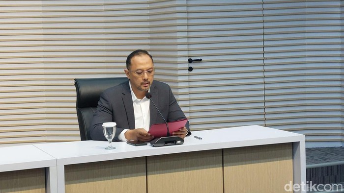 Juru Bicara KPK Tessa Mahardhika saat jumpa pers di KPK