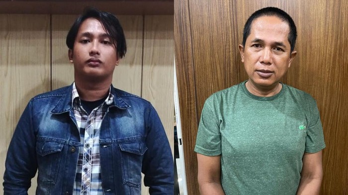 Kedua pelaku saat diamankan pihak kepolisian. (Foto: Dok. Polda Sumut).