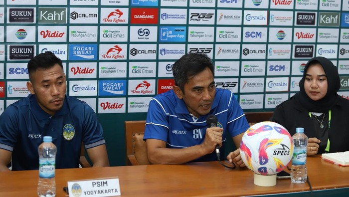 Jumpa pers PSIM Jogja usai lawan Persipa Pati, Kamis (26/9/2024).