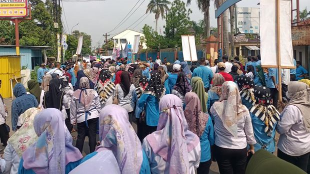 Suasana demo buruh PT. Panamtex. (Dok: PT Panamtex)