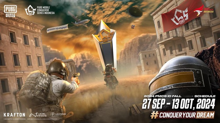 PUBG Mobile punya turnamen semi-pro paling bergengsi di Indonesia bernama PUBG Mobile Conqueror Series (PMCS). Kompetisi ini dimulai pada 27 September 2024.