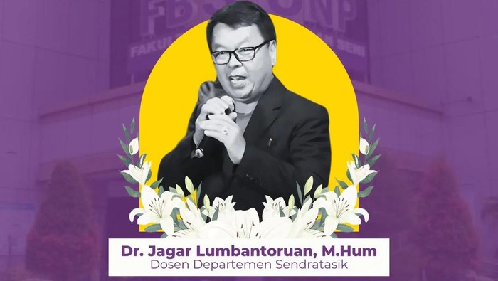 Dosen Departemen Sendratasik, Fakultas Bahasa dan Seni, Universitas Negeri Padang (UNP), Jagar Lumbantoruan, meninggal dunia. (Foto: dok UNP).