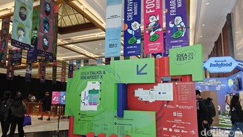 IdeaFest 2024 digelar di Jakarta Convention Center (JCC) pada 27-29 September 2024. Sejak pagi acara dibuka pada Jumat (27/9/2024) pengunjung ramai berdatangan, siap bertukar pikiran dan ide-ide brilian. Foto: Rachmatunnisa