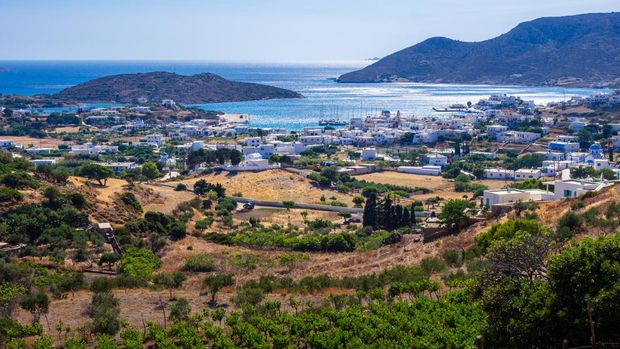The picturesque harbor of Lipsi island, Dodecanese, Greece