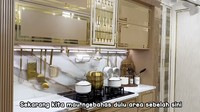 Salah satu sudut estetik di dapur baru Tasyi. Alat masaknya benar-benar didominasi oleh warna emas. Foto: YouTube Tasyi Athasyia