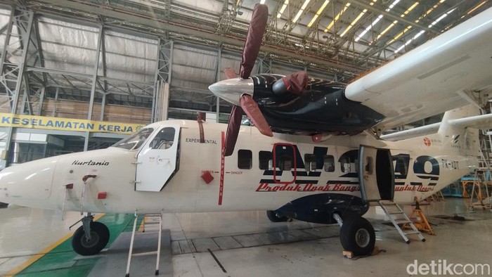 Pesawat N-219 di Hanggar PTDI, Bandung, Jawa Barat (Fawdi/detikcom)