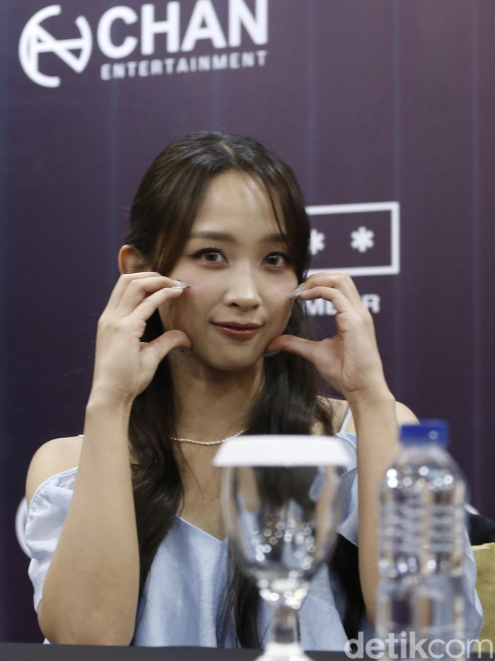 Secret Number menghadiri dalam konferensi pers Secret Number [pasSworLd concert] di kawasan Jalan Barito, Kebayoran Baru, Jakarta Selatan pada Jumat (27/9/2024).