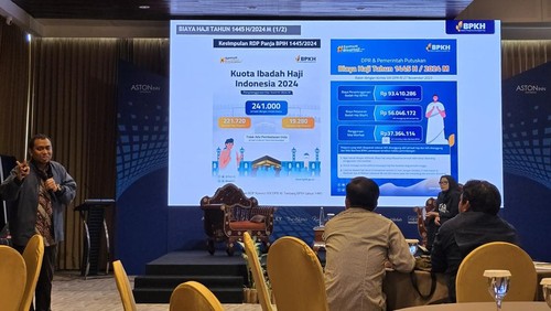 Sekretaris Badan Pengelolaan Keuangan Haji (BPKH)  Ahmad Zaky saat ditemui di Hotel Aston Inn Mataram, NTB, pada Jumat (27/9/2024). (Foto: Helmy Akbar/detikBali)