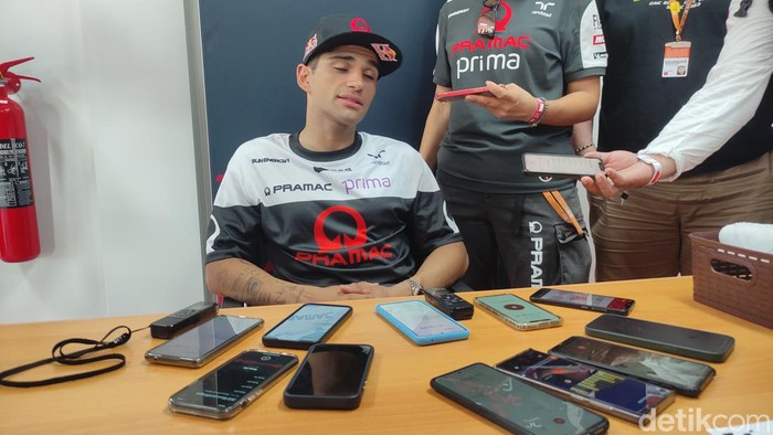 Jorge Martin dalam sesi jumpa media usai sprint race MotoGP Mandalika 2024, Sabtu 28 September 2024.
