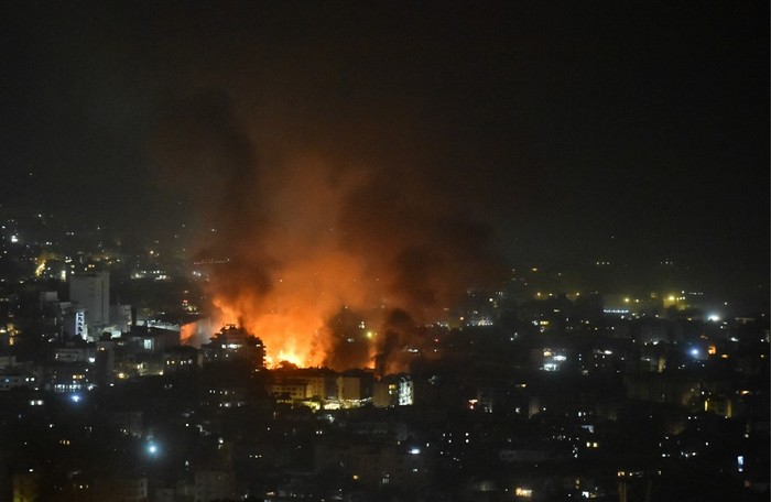 Smoke billows from the site of an Israeli airstrike that targeted a neighborhood in Beiruts southern suburb early on September 28, 2024. The Israeli army said September 28 that it killed the commander of Hezbollahs missile unit in southern Lebanon in an air strike, along with his deputy and several other leaders of the Iran-backed movement. Israeli fighter jets killed 